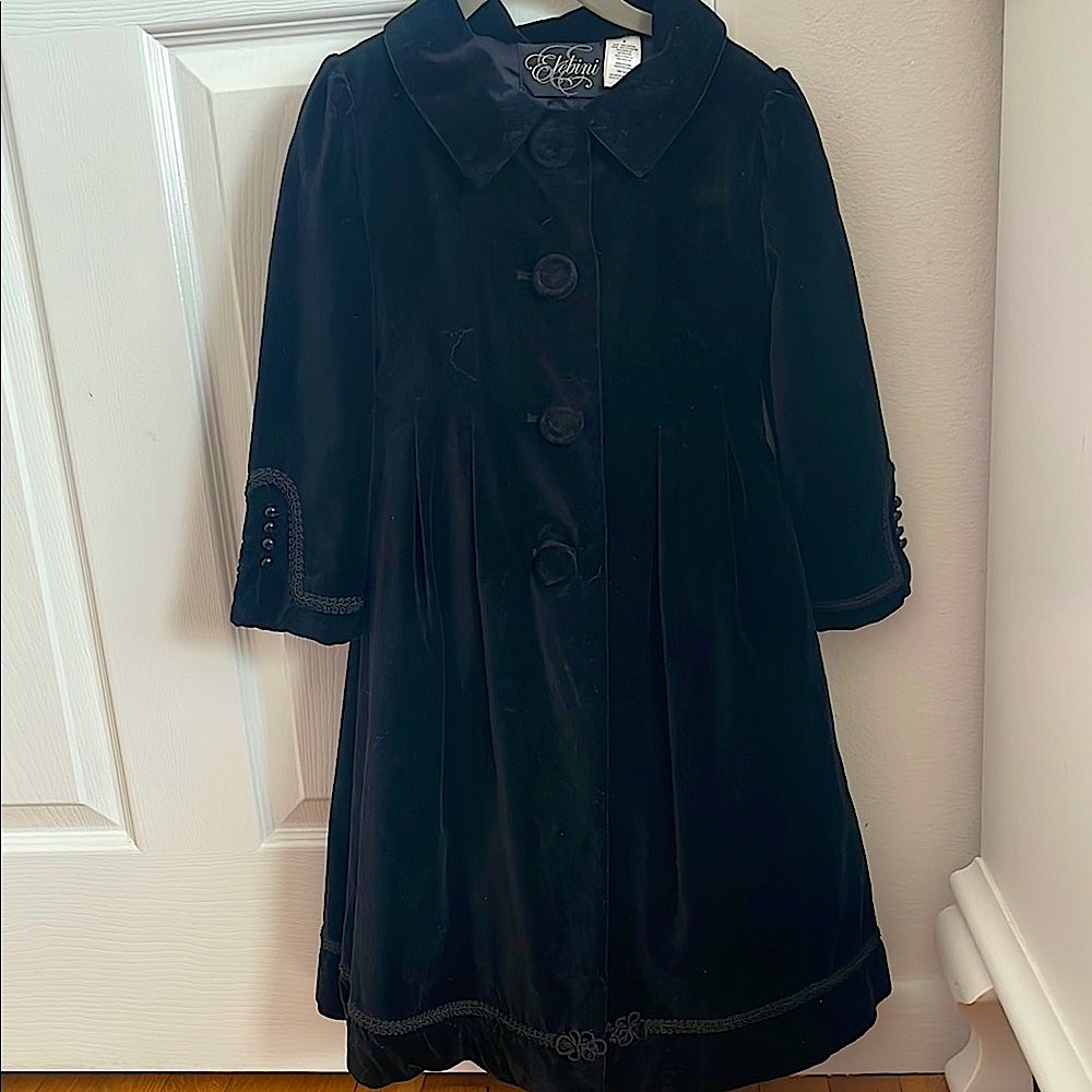 Elebini Black Girls Velvet Coat